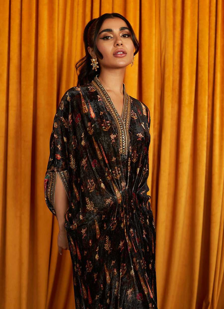 Marilyn Printed Velvet Kaftan